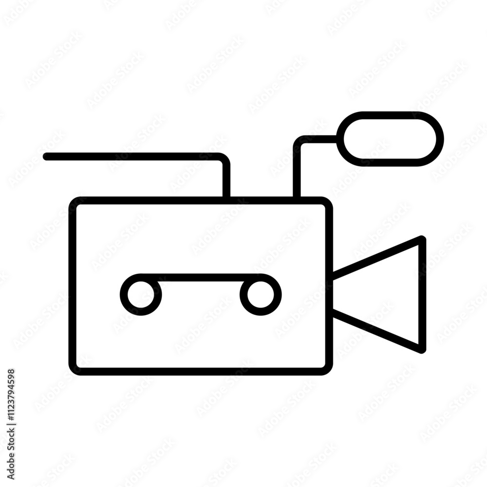Aufkleber video camera icon Outline vector for web ui
