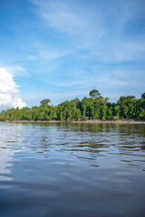 IGAPOS OF THE NANAY RIVER, BLACK WATERS THAT REFLECT THE CLOUDS ON THEIR SURFACE