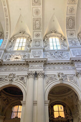 Fototapeta premium Interior of Theatine Church (Theatinerkirche) built in the 17th century in Baroque architecture in Munich, Germany