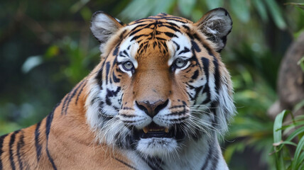 Fototapeta premium Closeup Portrait of a Majestic Siberian Tiger