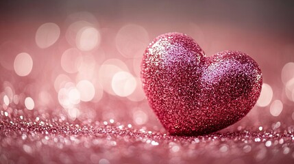 Fototapeta premium Pink Red Heart Animation Greeting love hearts. Festive bokeh, sparkles, pink love hearts, bokeh, sparkling glitter.