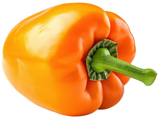 Fresh Orange Bell Pepper Isolated on White Background for Cooking