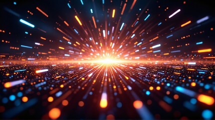 Obraz premium Colorful Burst of Light with Dynamic Motion Background Effects