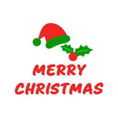 Merry Christmas text, on white background. Perfect for print, posters, flyers, t-shirts, cards.