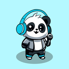 Cute panda character design vector, vector elements, vector stickers