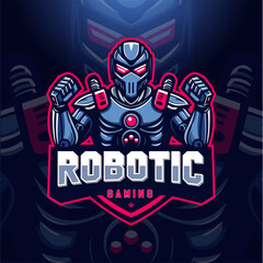Robotic esports gaming logo editable text