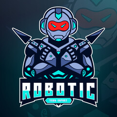 Robotic esports gaming logo editable text