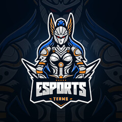 Valkyrie logo esport editable text
