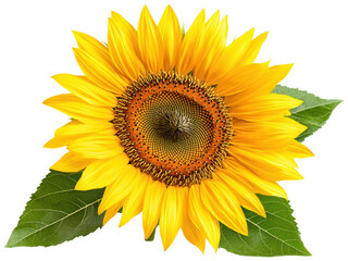 Vibrant Sunflower with Bright Yellow Petals and Intricate Center