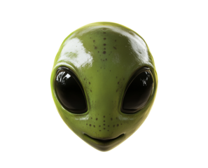 green alien head isolated on white background