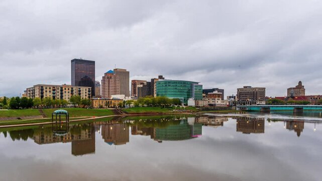 Dayton, Ohio, USA Downtown on the Great Miami River