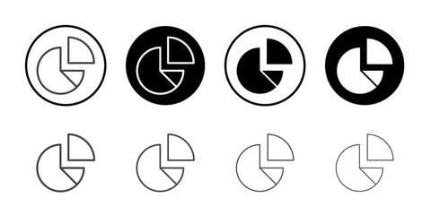 Pie chart icon Thin outline art symbol