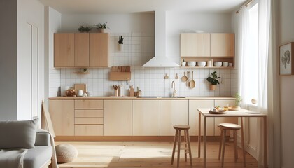 Cozy Kitchen with Wooden Cabinets and Island