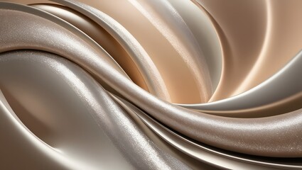 Fototapeta premium soft flowing beige and silver metallic abstract pattern for use in design and media