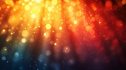 Abstract background with warm and cool bokeh lights.