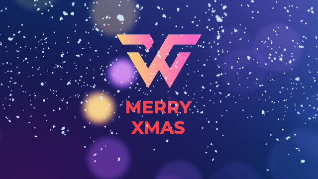 Xmas Snow Modern Glitch Horizontal Logo Reveal MOGRT 45
