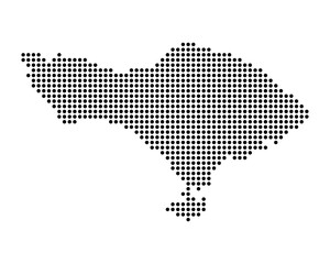 Fototapeta premium Bali island dotted map isolated on white background. Vector design.