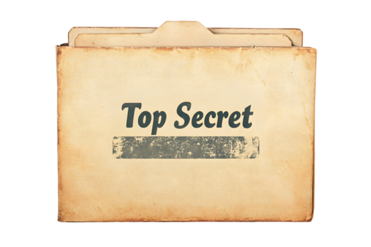 "Top Secret" manila folder, faded vintage style - Powered by Adobe