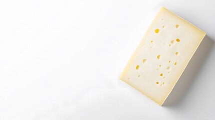 A Piece Of Swiss Cheese On White Background