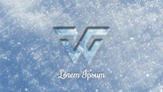 Frozen Ice and Snow Winter Horizontal Logo Reveal MOGRT 42