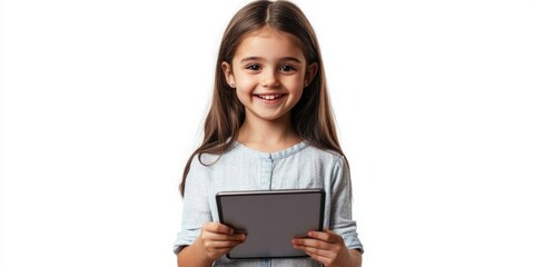 Young Girl Holding Tablet