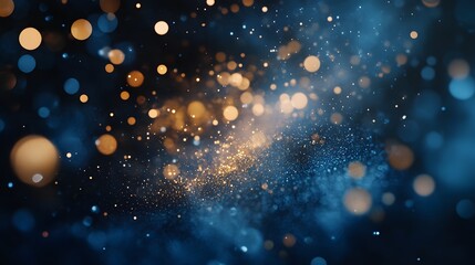 Fototapeta premium Abstract Blue and Gold Sparkle Background