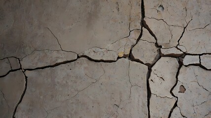 Obraz premium Cracked concrete wall texture. Grunge concrete wall background. Abstract background of crack concrete wall