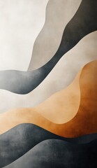 Obraz premium Abstract wavy landscape in earthy tones.