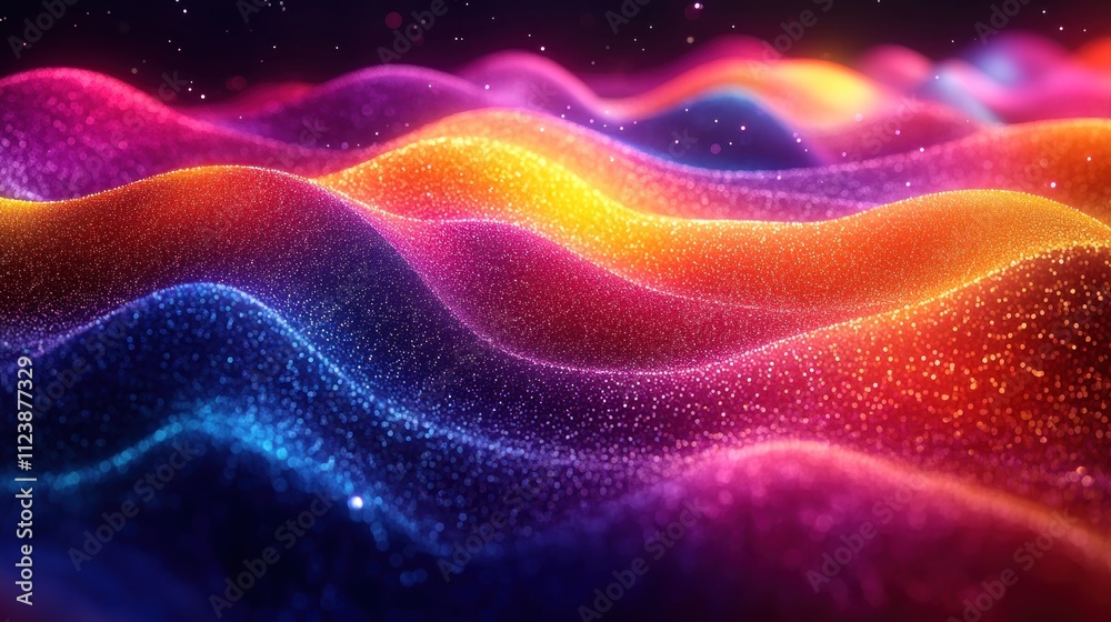 Poster vibrant waves of color and light create a mesmerizing visual effect.