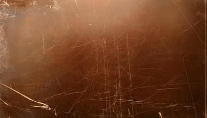 Brown texture of scratches, chips, scuffs, dirt on old aged surface . Old film effect overlays for space or text. Stock illustration.