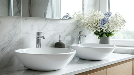 Fototapeta premium Modern Luxury Bathroom with Double Sinks