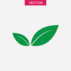 Fototapeta premium Green leaf, Eco icon.vector flat greeen illustration for web and app..eps
