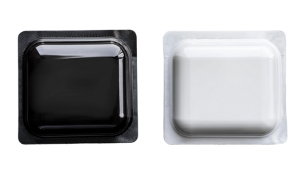 black and white blister packaging mockup.