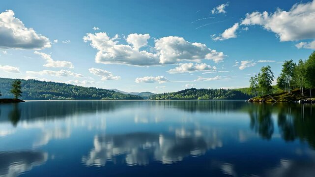 Reservoir landscape view Footage 4K