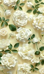 simple beautiful flower background with various colors as a wall decoration ornament ai generated