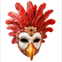Brazilian carnival mask isolated on white background
