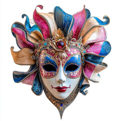 Brazilian carnival mask isolated on white background