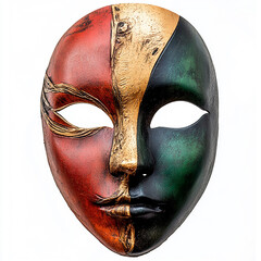 Brazilian carnival mask isolated on white background