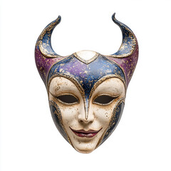 Brazilian carnival mask isolated on white background