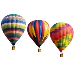 Fototapeta premium Three colorful hot air balloons ascending.
