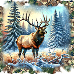 deer in the forest PNG file