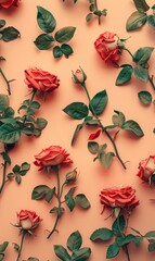 simple beautiful flower background with various colors as a wall decoration ornament ai generated