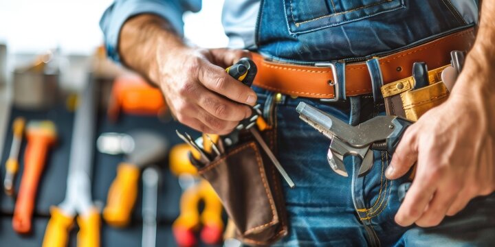 Professional Handyman Services Business Cards. Modern Home Improvement Concept - Powered by Adobe