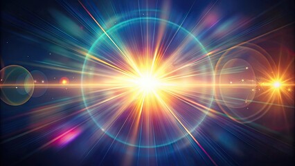 Fototapeta premium Real lens flare with strong sun backlight and light leaks, lens flare, sun, backlight, light leaks, dynamic, natural