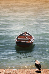 Wooden boat on a beach
