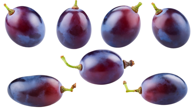 purple or blue Grape, isolated on white background, full depth of field