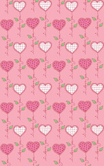 Seamless Valentine And Wedding Heart Pattern On Pink 