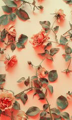 simple beautiful flower background with various colors as a wall decoration ornament ai generated