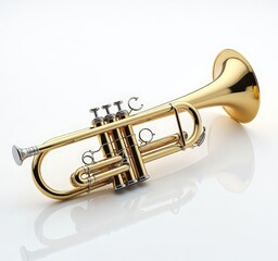 Fototapeta premium Golden Trumpet on White Background 
