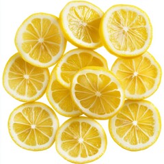Obraz premium A Group of Freshly Sliced Yellow Lemons